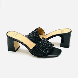 Donald Pliner Black Woven Mules